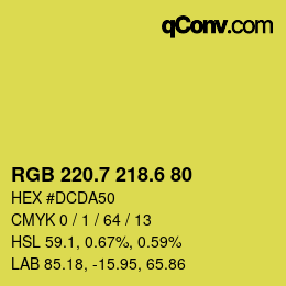 カラーコード: RGB 220.7 218.6 80 | qconv.com