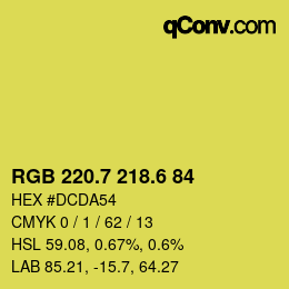 カラーコード: RGB 220.7 218.6 84 | qconv.com