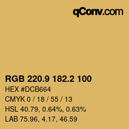 Color code: RGB 220.9 182.2 100 | qconv.com
