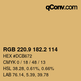 Color code: RGB 220.9 182.2 114 | qconv.com