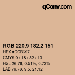 Farbcode: RGB 220.9 182.2 151 | qconv.com