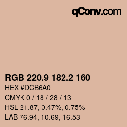 Color code: RGB 220.9 182.2 160 | qconv.com