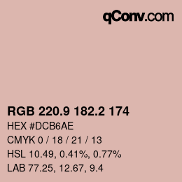 カラーコード: RGB 220.9 182.2 174 | qconv.com