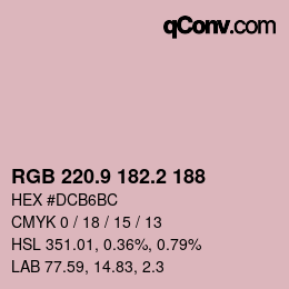 Color code: RGB 220.9 182.2 188 | qconv.com