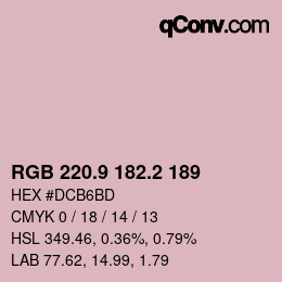 カラーコード: RGB 220.9 182.2 189 | qconv.com