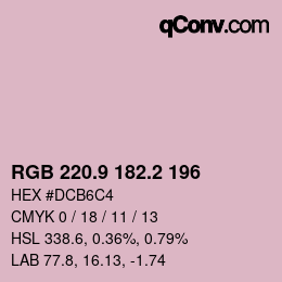 カラーコード: RGB 220.9 182.2 196 | qconv.com