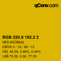 カラーコード: RGB 220.9 182.2 2 | qconv.com