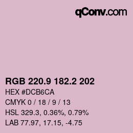 Color code: RGB 220.9 182.2 202 | qconv.com