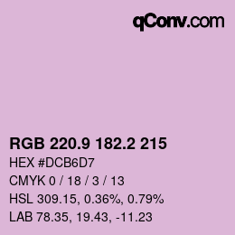 カラーコード: RGB 220.9 182.2 215 | qconv.com