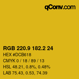 カラーコード: RGB 220.9 182.2 24 | qconv.com