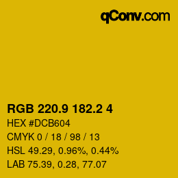 カラーコード: RGB 220.9 182.2 4 | qconv.com