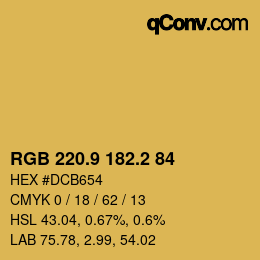 Color code: RGB 220.9 182.2 84 | qconv.com