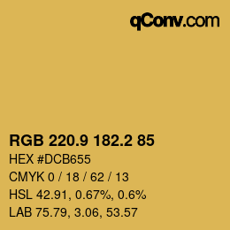 Color code: RGB 220.9 182.2 85 | qconv.com