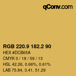 Color code: RGB 220.9 182.2 90 | qconv.com
