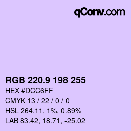 カラーコード: RGB 220.9 198 255 | qconv.com