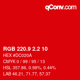 カラーコード: RGB 220.9 2.2 10 | qconv.com