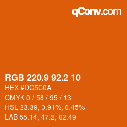 Color code: RGB 220.9 92.2 10 | qconv.com