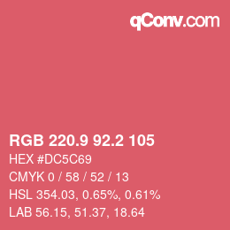 Color code: RGB 220.9 92.2 105 | qconv.com