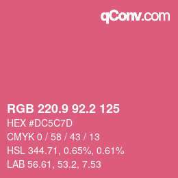 カラーコード: RGB 220.9 92.2 125 | qconv.com