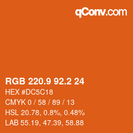Color code: RGB 220.9 92.2 24 | qconv.com