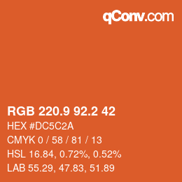 Color code: RGB 220.9 92.2 42 | qconv.com