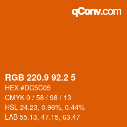 Color code: RGB 220.9 92.2 5 | qconv.com