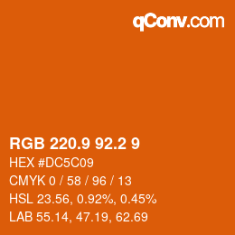 Color code: RGB 220.9 92.2 9 | qconv.com