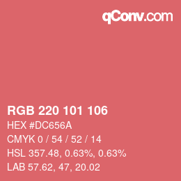 Color code: RGB 220 101 106 | qconv.com
