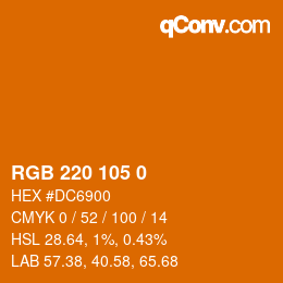 Color code: RGB 220 105 0 | qconv.com