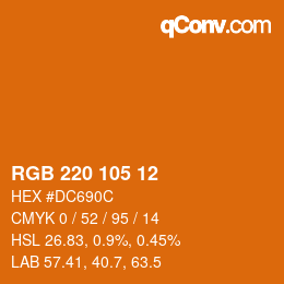 Color code: RGB 220 105 12 | qconv.com