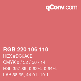 Color code: RGB 220 106 110 | qconv.com