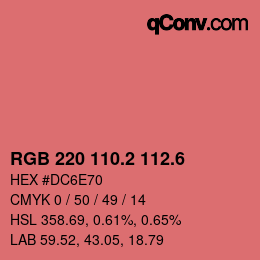 カラーコード: RGB 220 110.2 112.6 | qconv.com