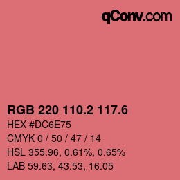 カラーコード: RGB 220 110.2 117.6 | qconv.com