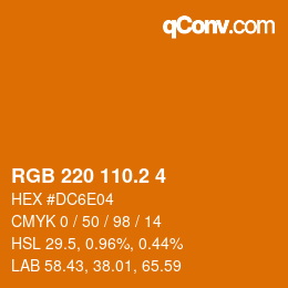 カラーコード: RGB 220 110.2 4 | qconv.com