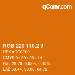 カラーコード: RGB 220 110.2 9 | qconv.com