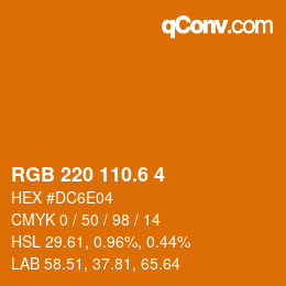 カラーコード: RGB 220 110.6 4 | qconv.com