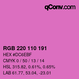 Color code: RGB 220 110 191 | qconv.com