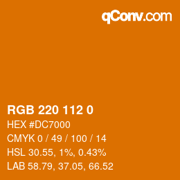Código de color: RGB 220 112 0 | qconv.com