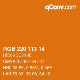 カラーコード: RGB 220 113 14 | qconv.com