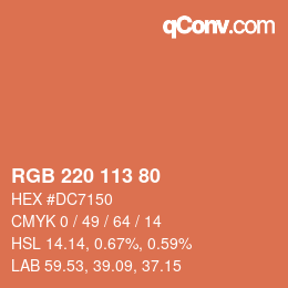 カラーコード: RGB 220 113 80 | qconv.com