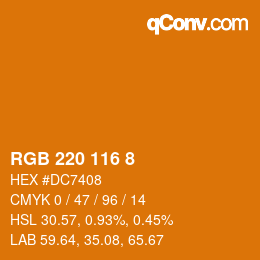 カラーコード: RGB 220 116 8 | qconv.com