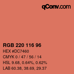 Código de color: RGB 220 116 96 | qconv.com