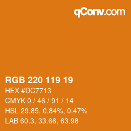 カラーコード: RGB 220 119 19 | qconv.com