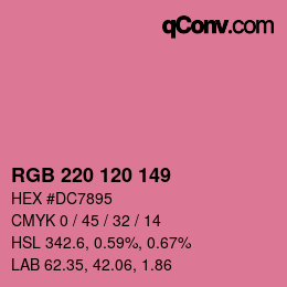 Color code: RGB 220 120 149 | qconv.com