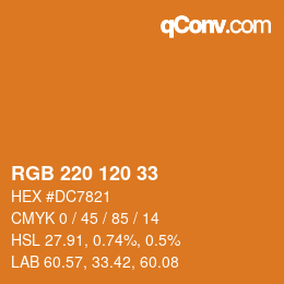Color code: RGB 220 120 33 | qconv.com