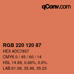 カラーコード: RGB 220 120 87 | qconv.com