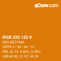 Color code: RGB 220 122 9 | qconv.com