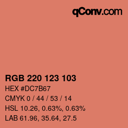 カラーコード: RGB 220 123 103 | qconv.com