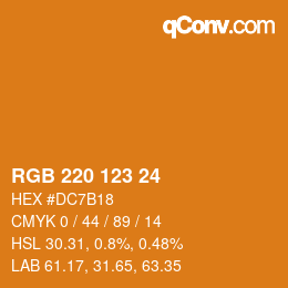 Color code: RGB 220 123 24 | qconv.com