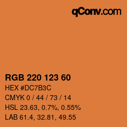 カラーコード: RGB 220 123 60 | qconv.com